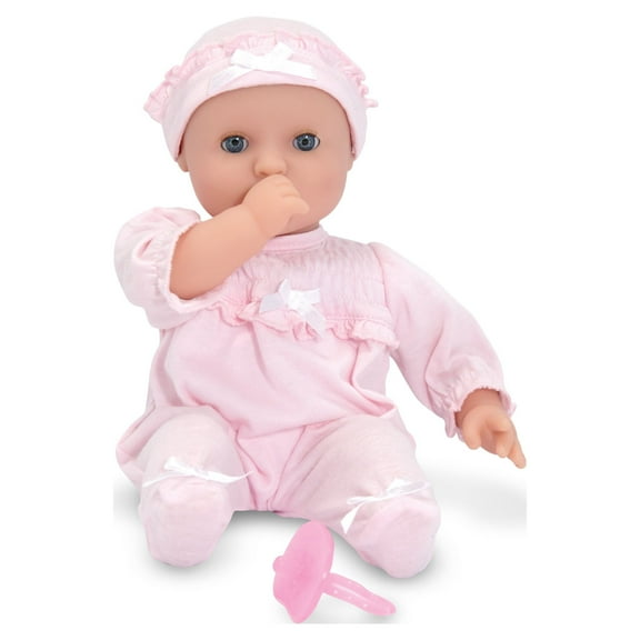 Melissa & Doug Mine to Love Jenna 12" Soft Body Baby Doll With Romper, Hat