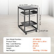 BENTISM 15U Open Frame Server Rack، 15-40 Depth قابل للتعديل، Free Standing or Wall Network Server Rack، 4 Post AV Rack with Casters Two Shelves