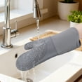 thumbnail image 4 of Unique Bargains Pot Holders Heat Resistant Kitchen Gloves All Gray 10.9x7.1inch, 4 of 7