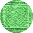 thumbnail image 1 of Ahgly Company Indoor Round Southwestern Emerald Green Country Area Rugs, 7' Round, 1 of 4
