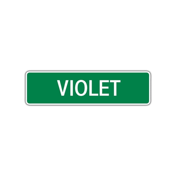 Violet Girls Children Name Letter Printed Plaque Decoration Label Indoor Outdoor Unique Wall Novelty Aluminum Metal Sign 4"x13.5"