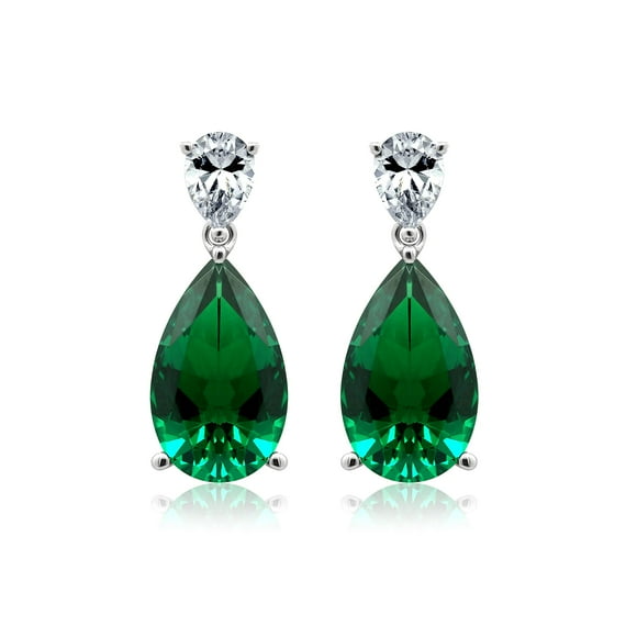 KIERA COUTURE Emerald Pear Drop Earring