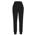 thumbnail image 6 of Black Of Friday Deals Trousers For Womens Elasticated Bouquet Feet Pants Drawstring Slacks Solid Color Trousers Straight Leg Pants Pockets Slacks Slim Fit Sport Trousers High Waist Pants, 6 of 7