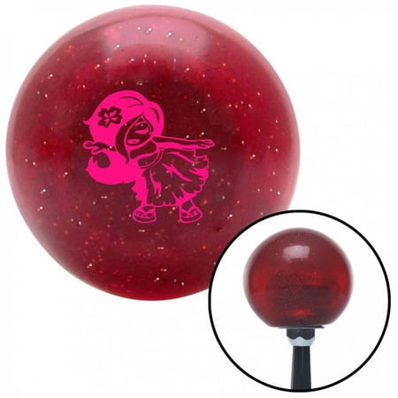 American Shifter 57036 Pink Anime Hula Girl Red Metal Flake Shift Knob with M16 x 1.5 Insert Shifter Auto