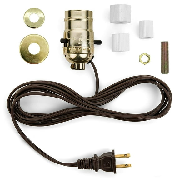 Creative Hobbies M995N-M38 Multi Size Lamp Wiring Kit for Wine, Oil, Liquor Bottle Lamp Conversion -Pre-Wired Ready to Use, DIY Lamp, Unique Side Exit Socket Cap No Drilling Required