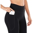 thumbnail image 2 of Pantalones de yoga para mujer con bolsillos, pantalones de entrenamiento de cintura alta para mujer, pantalones de trabajo con corte pirata, pantalones de vestir, 2 of 6