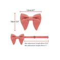 thumbnail image 3 of INSPIRAR CHIC Día del Padre Conjunto de Corbatas de Moño Ajustables de Color Sólido con Pañuelo de Terciopelo para Hombre Rosa Polvoriento Talla Única, 3 of 4