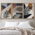 thumbnail image 2 of IDEA4WALL Framed Canvas Print Wall Art Set of 3 Geometric Tropical Palm Leaf & Polygon Pattern Wall Decor Colorful Abstract Collage Prints Minimal Modern Art Nordic Zen Artwork - Natural 24"x36"x3, 2 of 5