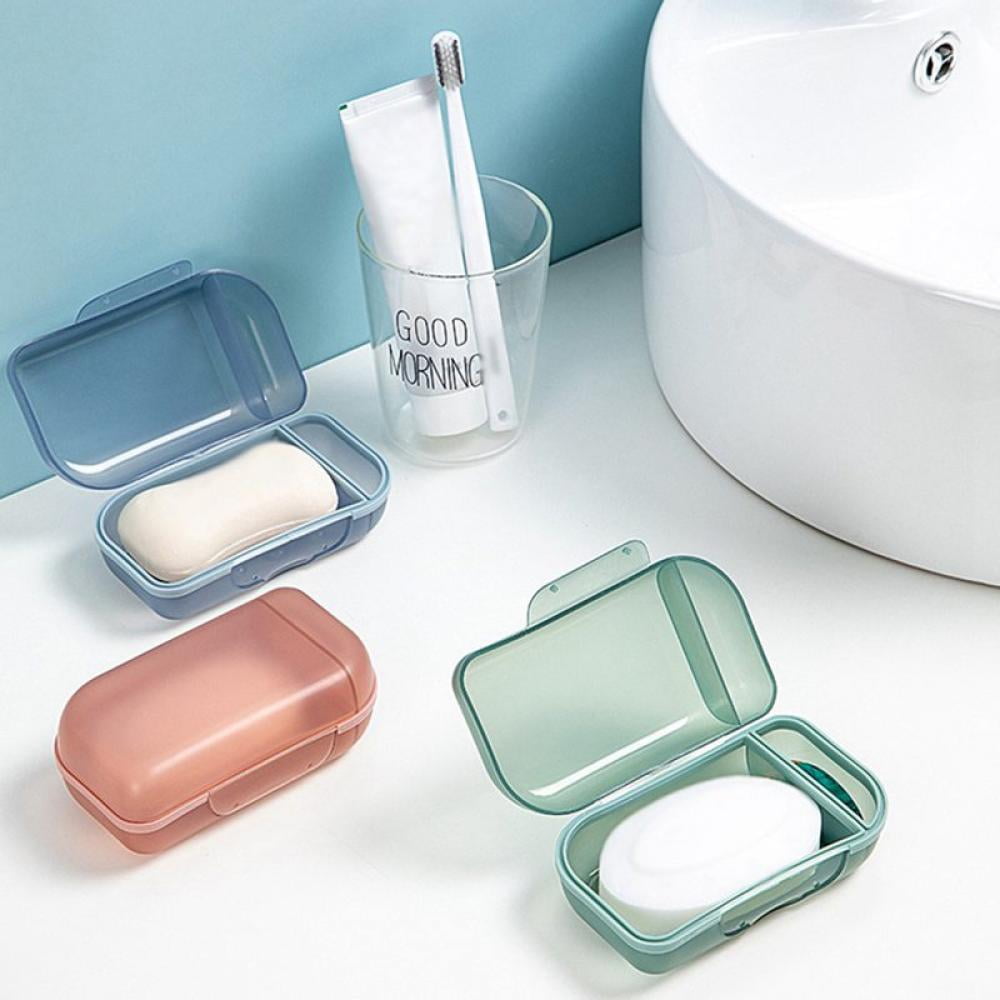 2Pcs Travel Portable Soap Case Box Holder Container Soap Dish Sealing Buckle Plastic Handmade Soap Case Bathroom Shower Supplies