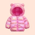 thumbnail image 2 of FRSASU Toddler Kids Baby Boys Girls Fashion Cute Solid Color Colorful Windproof Padded Clothes Jacket Hooded Coat, 2 of 5