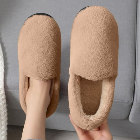 

uikmnh Warm Slippers Women Slippers Autumn And Winter Comfortable And Fashionable Indoor And Outdoor Flat Warm Solid Color 6