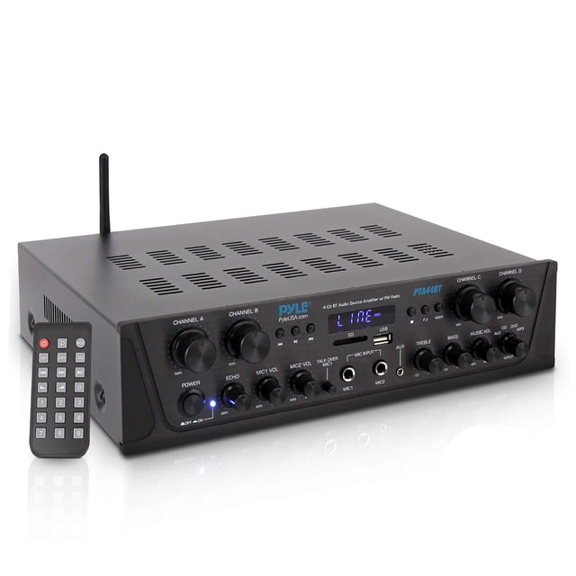 Amplificador Pyle PTA44BT Karaoke Bluetooth 500W 4 canales