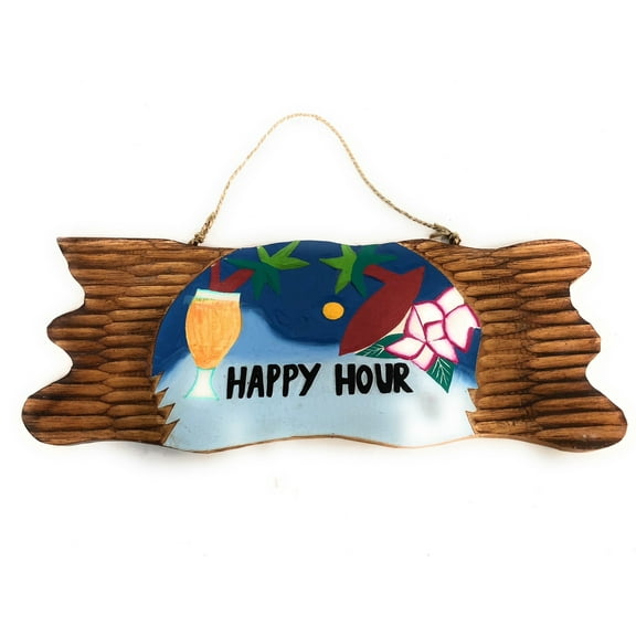 Tiki Bar Sign "Happy Hour" Night on the Beach Sign 20" | #snd2504650