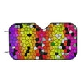 thumbnail image 7 of Fotbe Colorful Tie Dye Stained Glass 1 Car Windshield Sunshade | Sun Visor Protector Front Window Shade, Keeps Out UV Rays, Keeps Your Vehicle Cool-Medium, 7 of 7