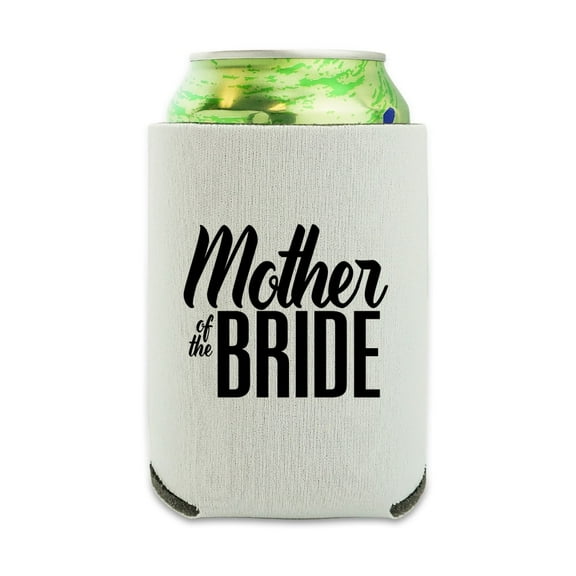 Mother of the Bride Wedding Can Cooler - Drink Sleeve Hugger Collapsible Insulator - Beverage Insulated Holder