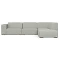 thumbnail image 3 of Rex Right Corner Sectional Modular Sofa with Ottoman in Tightly Woven Performance Fabric, 3 of 14