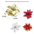 thumbnail image 3 of sweethay 10 Uds. De flores artificiales de Navidad de 15cm, flores falsas brillantes, decoraciones para árboles de Navidad, adornos de Navidad, regalo de Kits de decoración para fiestas Plata sweethay JJ9172-03, 3 of 6