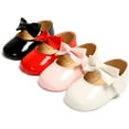 thumbnail image 4 of Baby Girls Mary Jane Flats with Bowknot Flowers,Princess Wedding Dress Ballet Shoes Non-Slip Toddler First Walkers Newborn Crib Shoe, 4 of 7