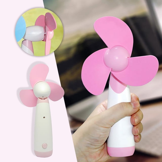 EasyLife Mini ventilador de mano creativo, ventilador pequeño portátil con batería seca No.5 para estudiantes