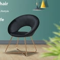 thumbnail image 4 of Duhome Elegant Lifestyle Accent Chair with Gold Metal Legs Modern Velvet Vanity Chair for Living Room Bedroom Black, 4 of 5