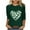 Army Green, variant on Zedker Plus Size St Patricks Day Shirt for Women 2026 Casual 3/4 Sleeve Irish Shirts Funny Saint Patrick's Tunic Tops