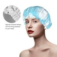 thumbnail image 4 of YFYANG Women's Double Waterproof Shower Cap, Blue Diamond Geometric Graffiti Reusable Hair Cap for All Hair Styles and Head Sizes, 4 of 9