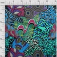 thumbnail image 3 of oneOone Cotton Poplin Turquoise Green Fabric Abstracts Craft Projects Decor Fabric Printed By The Yard 56 Inch Wide, 3 of 5
