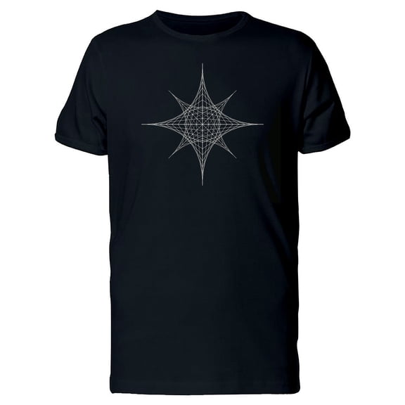 White Line Art Abstract Shape Tee Men's -Image by Shutterstock