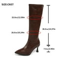 thumbnail image 4 of Miluxas Knee High Boots Women Pointed Toe Tall Boots Stiletto High Heel Long Boots Side Zipper Dress Knee High Boots Brown 9(42), 4 of 9
