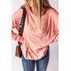 thumbnail image 3 of ABPHQTO Top de manga larga de patchwork de color liso rosa para mujer, 3 of 5