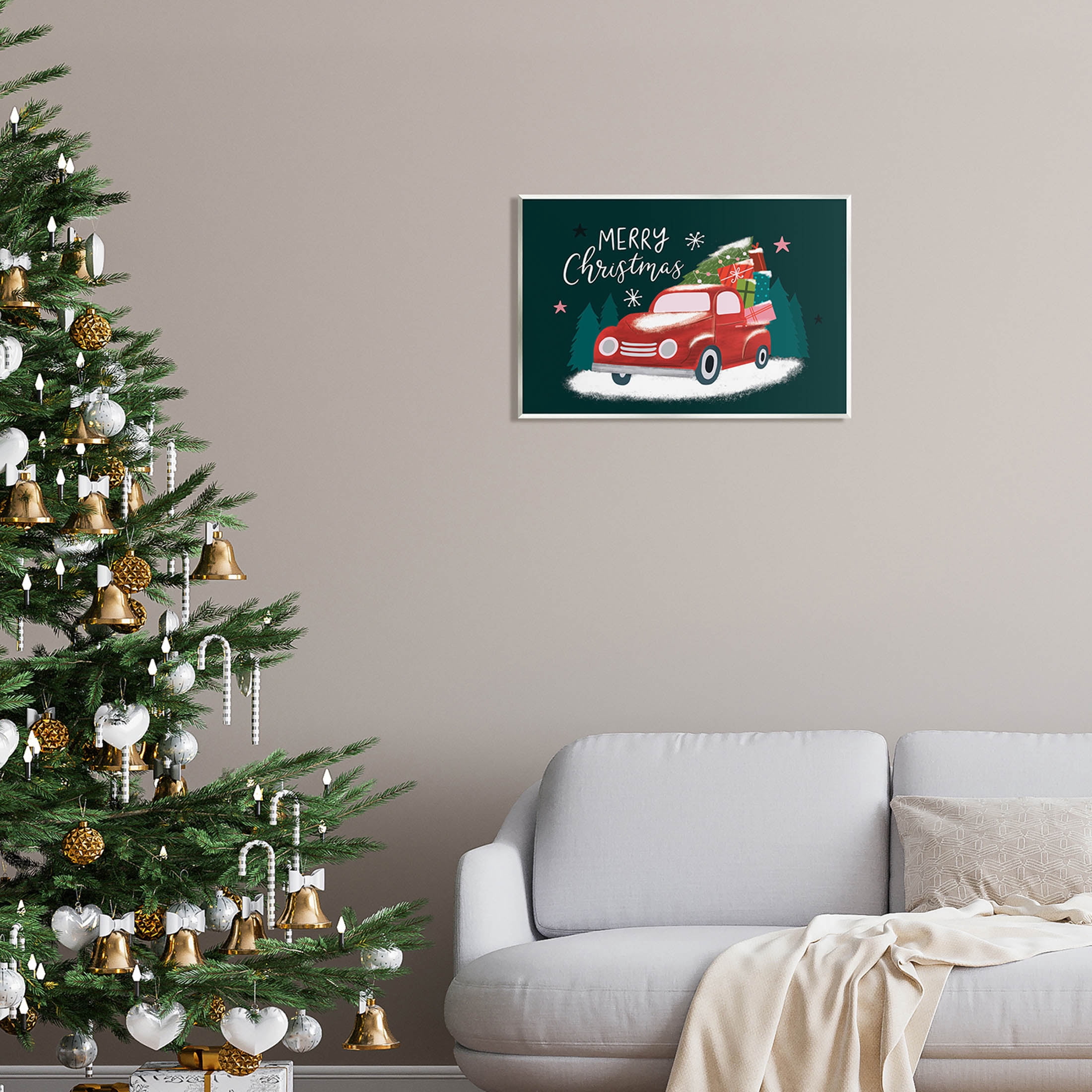 Merry Christmas Gifts Truckload Holiday Graphic Art Unframed Art Print Wall Art