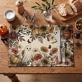 thumbnail image 3 of Sm:)e Jack-O'-Lantern Ghost Floral Halloween Placemats Set of 4, 12x18 Inch Holiday Table Mats for Indoor Outdoor Party Dining Decoration, 3 of 7