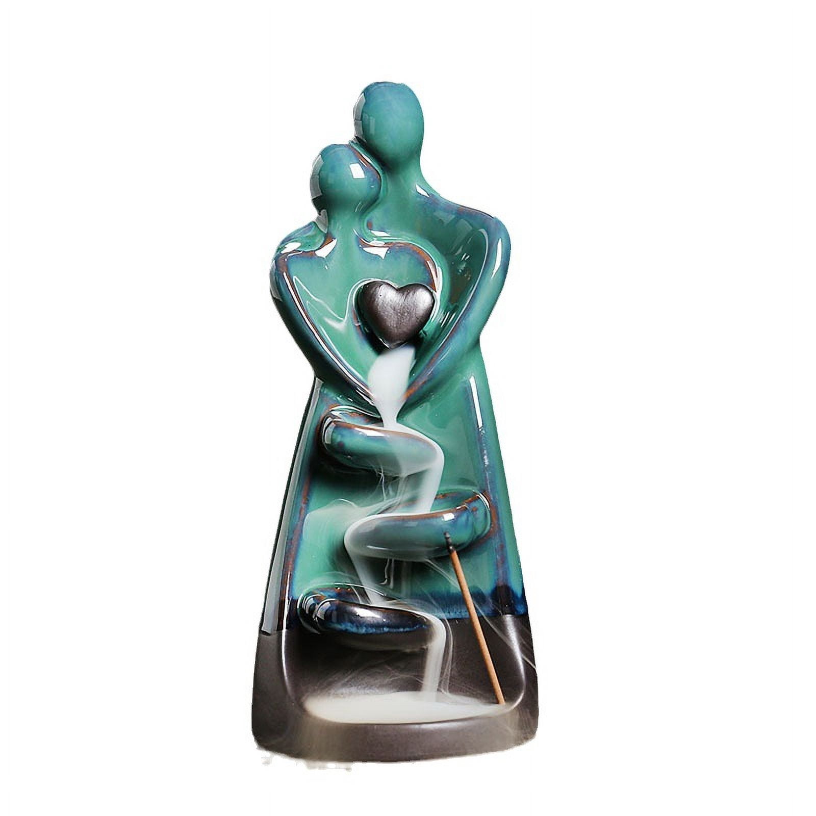 Backflow Incense Holder Ceramic Hug Couple Incense Burner, Handmade Waterfall Incense Burner, Home Decor Aromatherapy Ornament
