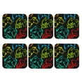 thumbnail image 2 of Pofeuu Play Game Start Print Leather Coasters Set of 6, Round Cups Mugs Mat Pad for Home Kitchen Heat Resistant Drink Coasters,Square, 2 of 7