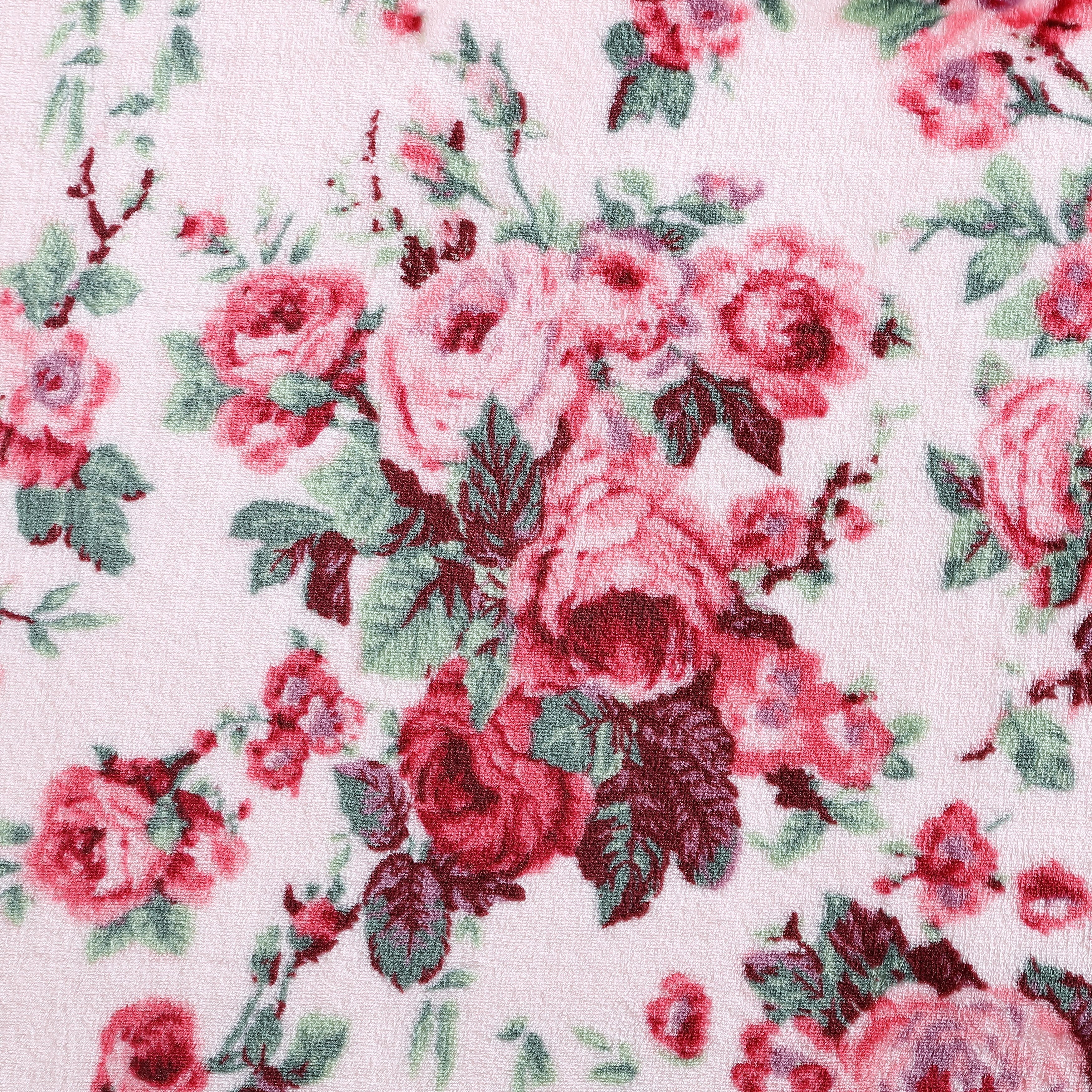 Betsey Johnson Vintage Floral Light Pink & Pink Full/Queen Bed Blanket, Soft Cozy Bedroom Blanket, Machine Washable