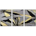 thumbnail image 3 of PixonSign Framed Wall Art Print Set Gold, Gray and Black Stained Glass Geometric Shapes Illustrations Modern Art Chic Dramatic Dark for Living Room, Bedroom, Office - 16"x24"x3 White, 3 of 5