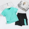 thumbnail image 2 of kpoplk Boys Clothes Short Sleeve T-shirt and Camouflage Shorts 2PCS Clothing Sets Boys Summer Outfits(Green,5-6 Y), 2 of 4