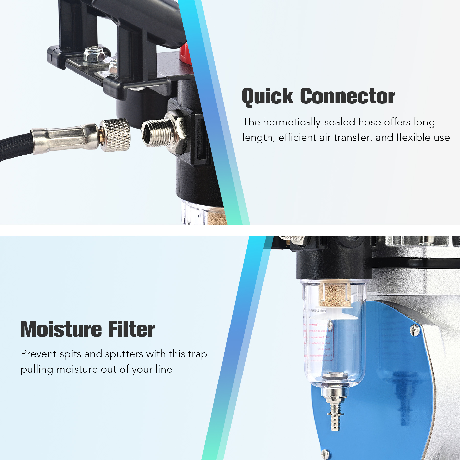 Preenex 110V 1/6 HP Professional Airbrush Compressor and Art Kit, Quiet 1/6hp Single Piston Air Compressor,1750 rpm