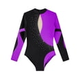 thumbnail image 3 of Aislor Girls One Piece Gymnastic Leotard Long Sleeve Sparkly Diamonds Ballet Athletic Dance Bodysuit Jumpsuit Dancewear, 3 of 7