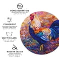 thumbnail image 3 of Pofeuu Rooster Oil Painting Print Coasters for Drinks, 4Pack PU Leather Coasters, Bar Drink Coasters for Tabletop Protection, Furniture from Damage-Round Shape, 3 of 6