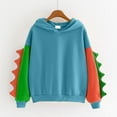 thumbnail image 4 of Womens Kawaii Sweatshirt Cartoon Dinosaur Hoodies Cute Tops Color Block Long Sleeve Pullover Shirts, 4 of 4