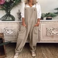 thumbnail image 2 of Brown Womens Jumpsuits Womens Plus Size Overalls Casual Loose Dungarees Romper Baggy Playsuit Jumpsuit Woman Pants Clearance, 2 of 6