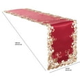 thumbnail image 3 of Gold Lace Burgundy Table Runner - Dresser Scarf European Embroidery - Perfect for Kitchen Dining Room Home Decor Wedding Receptions - 14 x 108 inches - The Chantelle Collection, 3 of 7