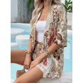 thumbnail image 2 of Cuteduck Women's Set Summer Short Sleeve Polo Neck Loose Floral Print Bohemian Casual Comfortable Outfit S-2XL, 2 of 9