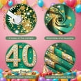 thumbnail image 4 of Decorated 40th Birthday Banner Champagne Bottle Happy Birthday Display Gold Ribbon Green Background Birthday Party Backdrop for 40th Birthday Party Adult Gathering Anniversary Celebration, 4 of 4
