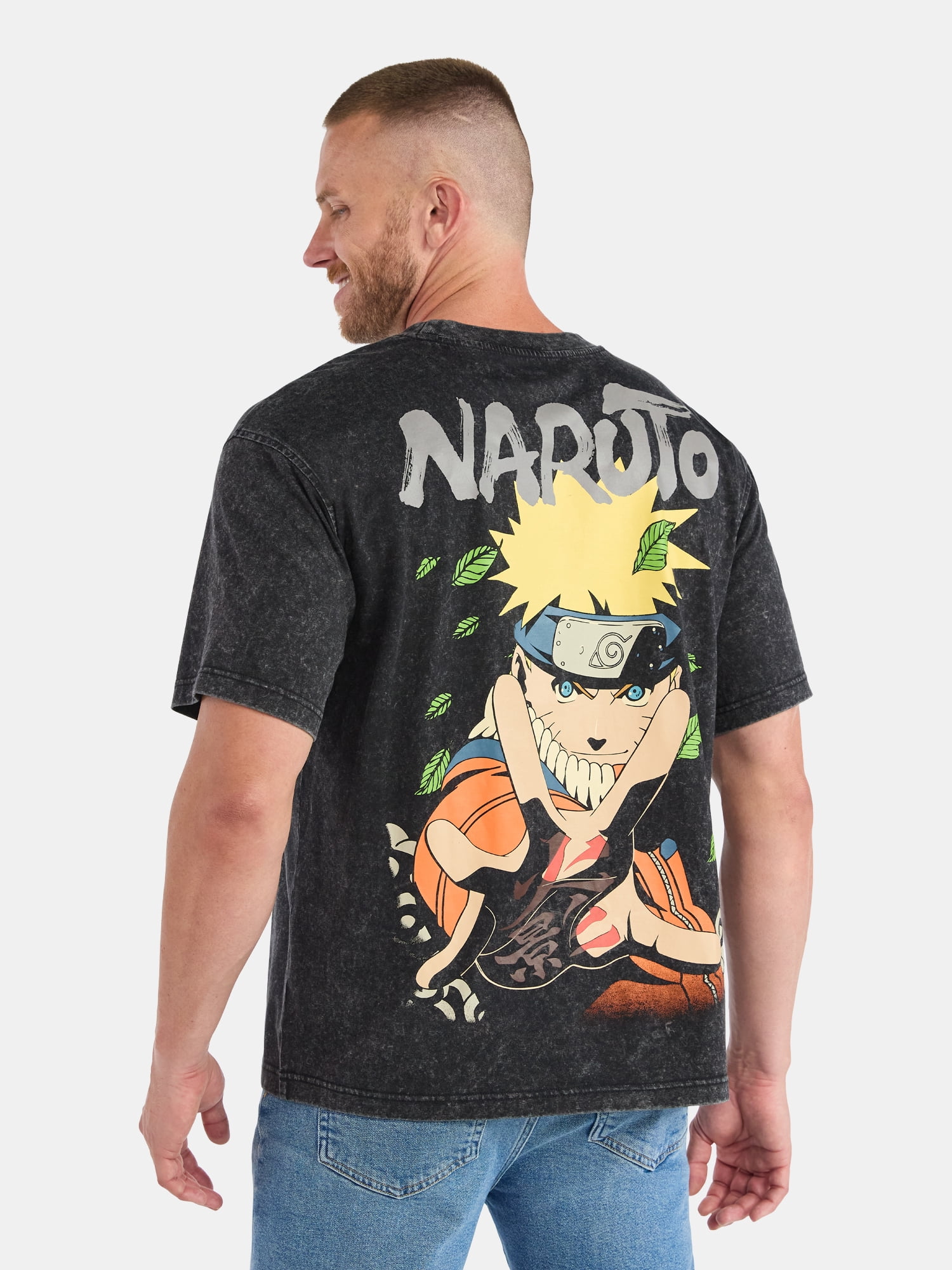 Naruto Men’s and Big Men's Front and Back Graphic Tee, Sizes S-3XL