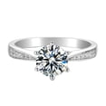 thumbnail image 4 of Anillo de moissanita auténtico con microincrustaciones de diamantes de color D de 1 quilate para hombre y mujer, propuesta de boda en plata esterlina para enviar a su novia, 4 of 4
