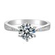 thumbnail image 4 of Anillo de moissanita auténtico con microincrustaciones de diamantes de color D de 1 quilate para hombre y mujer, propuesta de boda en plata esterlina para enviar a su novia, 4 of 4