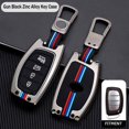 thumbnail image 3 of Car Key Fob Cover Case Protector Zinc Alloy Car 4 Button Key Cover Case For Hyundai Elantra Tucson Remote Key Fob, 3 of 8