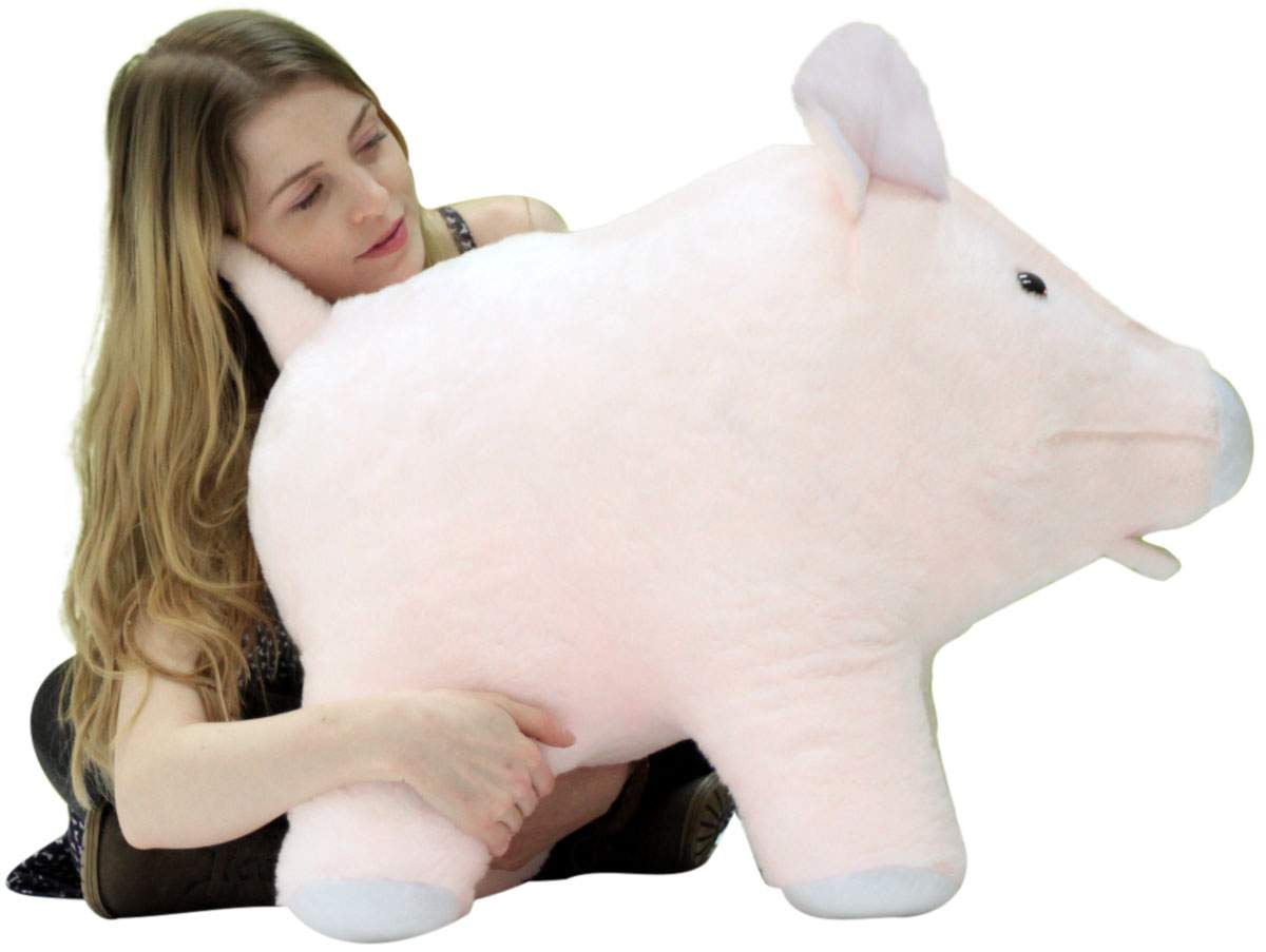 American Made Giant Stuffed Pink Pig 27 inches Soft Made in the USA